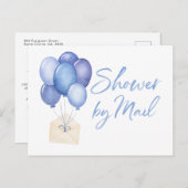 Carte Postale Ballons Baby shower par courrier interurbain (Devant / Derrière)