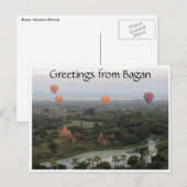 Carte Postale ballons bagan salutations (Devant / Derrière)