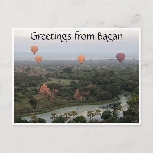 Carte Postale ballons bagan salutations (Devant)