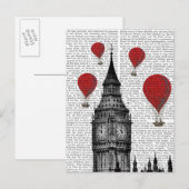 Carte Postale Ballons Big Ben et Red Hot Air (Devant / Derrière)