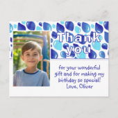 Carte Postale Ballons Bleus Cute Boy Photo Anniversaire Merci (Devant)