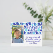 Carte Postale Ballons Bleus Cute Boy Photo Anniversaire Merci (Debout devant)