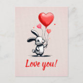 Carte Postale Ballons Bunny Love (Devant)