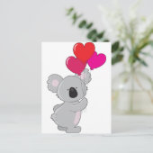 Carte Postale Ballons Coeur Koala (Debout devant)