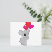 Carte Postale Ballons Coeur Koala (Debout devant)