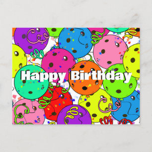 Carte Postale Ballons Colorés et Confettis d'Anniversaire Pickle