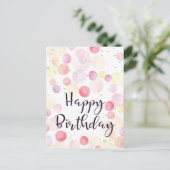 Carte Postale Ballons Colorés Joyeux Anniversaire Rose  (Debout devant)