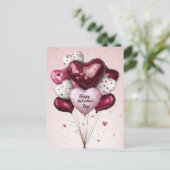 Carte Postale Ballons colorés Salutation de Valentine (Debout devant)