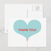 Carte Postale Ballons d'amour Merci (Devant / Derrière)