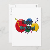 Carte Postale Ballons d'anniversaire (Devant / Derrière)