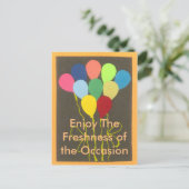 Carte Postale Ballons d'anniversaire colorés Design graphique (Debout devant)