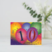Carte Postale Ballons d'anniversaire de 10 ans ! (Debout devant)