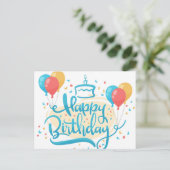 Carte Postale Ballons d'anniversaire festifs (Debout devant)