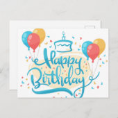 Carte Postale Ballons d'anniversaire festifs (Devant / Derrière)