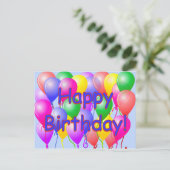 Carte postale Ballons d'anniversaire heureux (Debout devant)