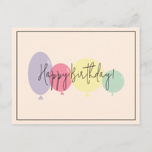 Carte Postale Ballons d'anniversaire Joyeux Anniversaire