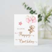 Carte postale Ballons d'aquarelle d'anniversaire h (Debout devant)