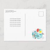 Carte Postale Ballons d'aquarelle mignonne Avion Anniversaire (Dos)