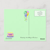 Carte postale Ballons de Cupcake Anniversaire (Dos)