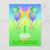 Carte postale Ballons de Cupcake Anniversaire (Devant)