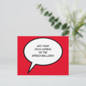 Carte Postale ballons de discours de dessin animé sur mesure (Debout devant)