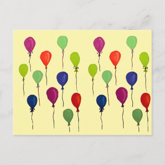 Carte Postale Ballons de fête colorés (Devant)