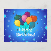 Carte Postale Ballons de Fête d'Anniversaire (Devant)