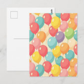 Carte Postale Ballons de fête de différentes couleurs (Devant / Derrière)