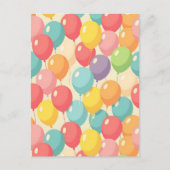 Carte Postale Ballons de fête de différentes couleurs (Devant)