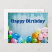 Carte Postale Ballons de Joyeux Anniversaire  (Devant / Derrière)