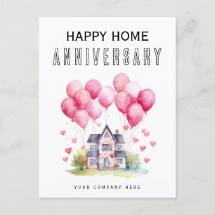 Carte Postale Ballons de l'anniversaire de la maison Cœurs Immob