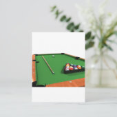 Carte Postale Ballons de piscine sur billard vert à flancs Table (Debout devant)