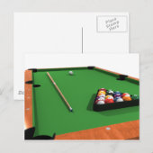 Carte Postale Ballons de piscine sur billard vert à flancs Table (Devant / Derrière)