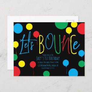 Carte Postale Ballons de rebondissements pour enfants Anniversai