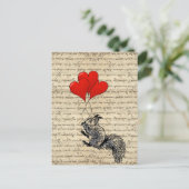 Carte Postale Ballons d'écureuil et de coeur (Debout devant)