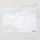 Carte Postale Ballons d'éléphant mignons Baby shower floral rose (Dos)