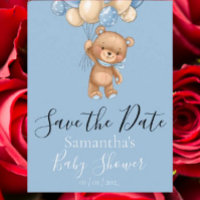 Ballons d'ours en peluche bleu Enregistrer la date