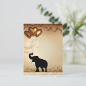 Carte Postale Ballons éléphants et en forme de coeur Saint Valen (Debout devant)