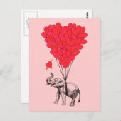 Carte Postale Ballons éléphants et rouges (Devant / Derrière)