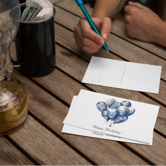 Carte Postale Ballons en bleu Delft personnalisable