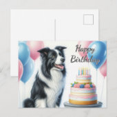 Carte Postale Ballons en forme de boule de gâteau d'anniversaire (Devant / Derrière)