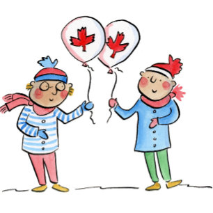 Carte Postale Ballons Feuille d'érable