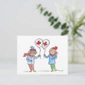 Carte Postale Ballons Feuille d'érable (Debout devant)