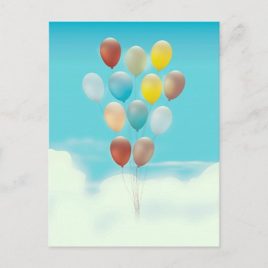 Carte Postale Ballons flottants vintage (Devant)