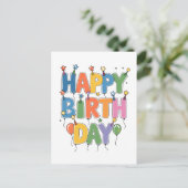 Carte Postale Ballons Joyeux Anniversaire (Debout devant)
