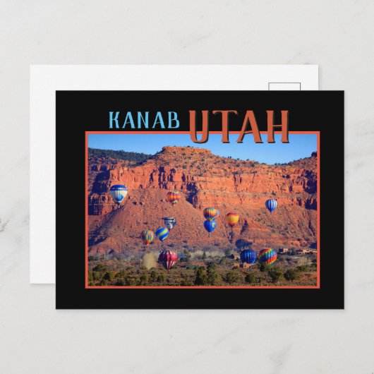 Carte Postale Ballons Kanab Utah à air chaud (Devant / Derrière)