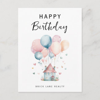 Carte Postale Ballons Maison Joyeux Anniversaire Immobilier
