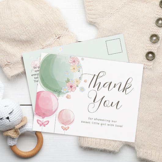 Carte Postale Ballons mignons | MERCI BABY SHOWER