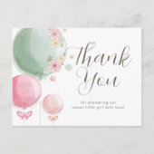 Carte Postale Ballons mignons | MERCI BABY SHOWER (Devant)
