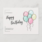 Carte Postale Ballons Pastel Joyeux Anniversaire (Devant)